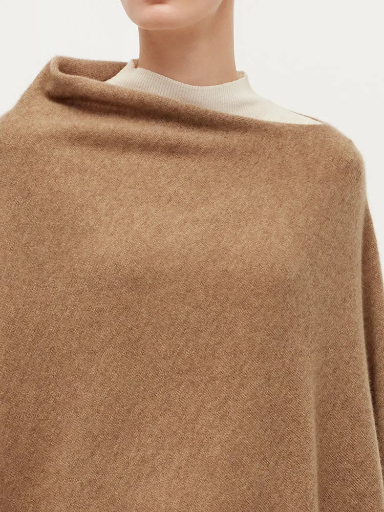 100% Cashmere Pullover Poncho Sweater