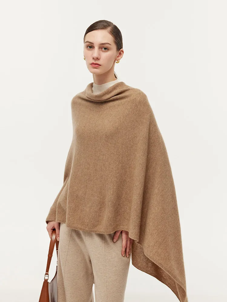 100% Cashmere Pullover Poncho Sweater