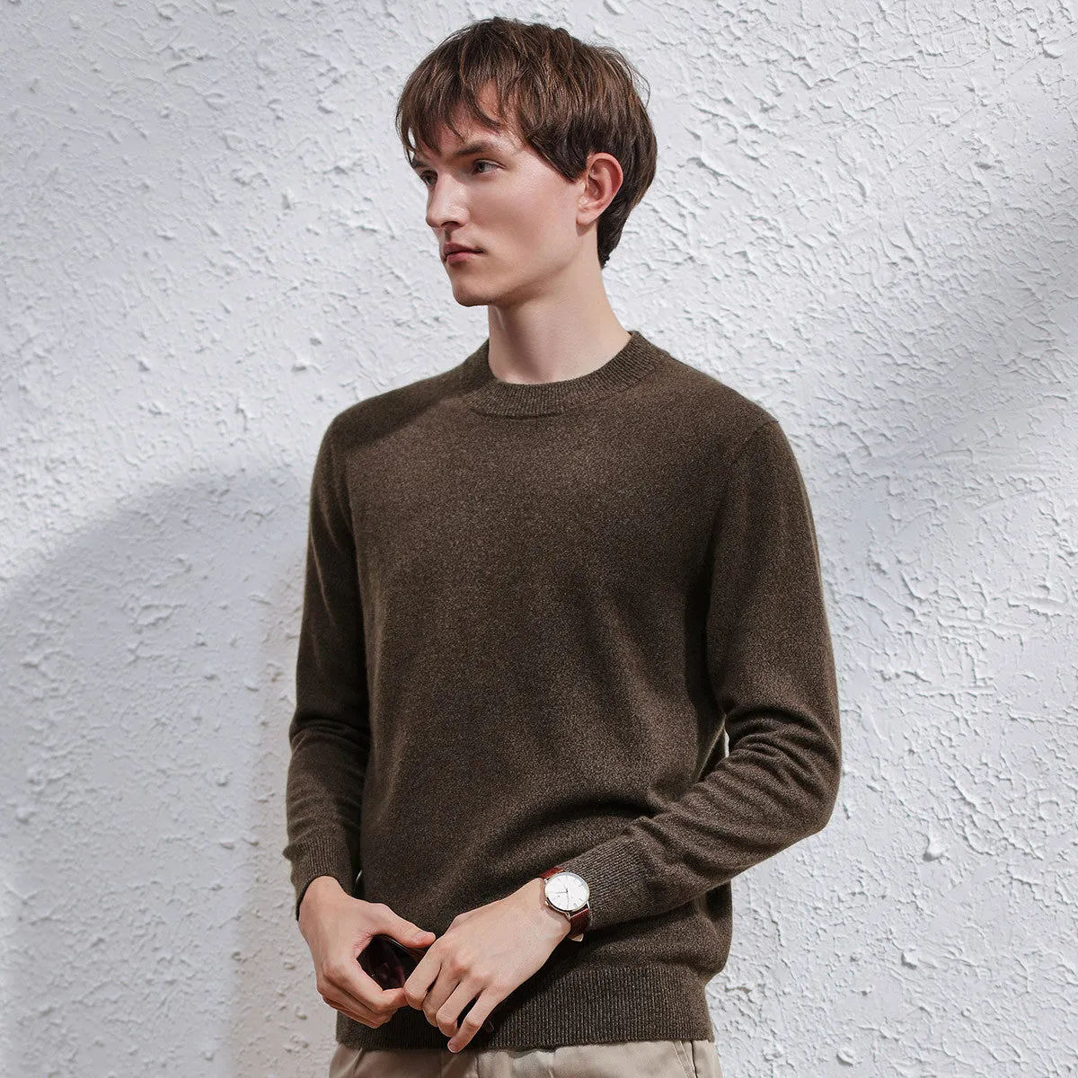 100% Cashmere Sweater with Ribbed Details