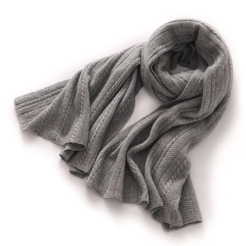 100% Pure Cashmere Thickened  Warm Shawl Cashmere Scarf for Men and Women