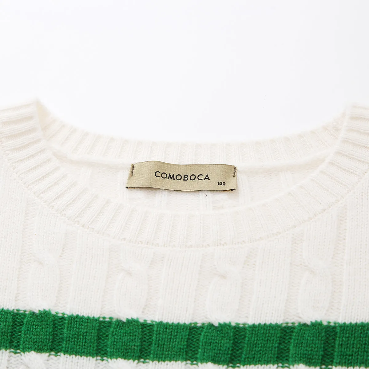 100% Wool Colorful Striped Cable Knit Sweater