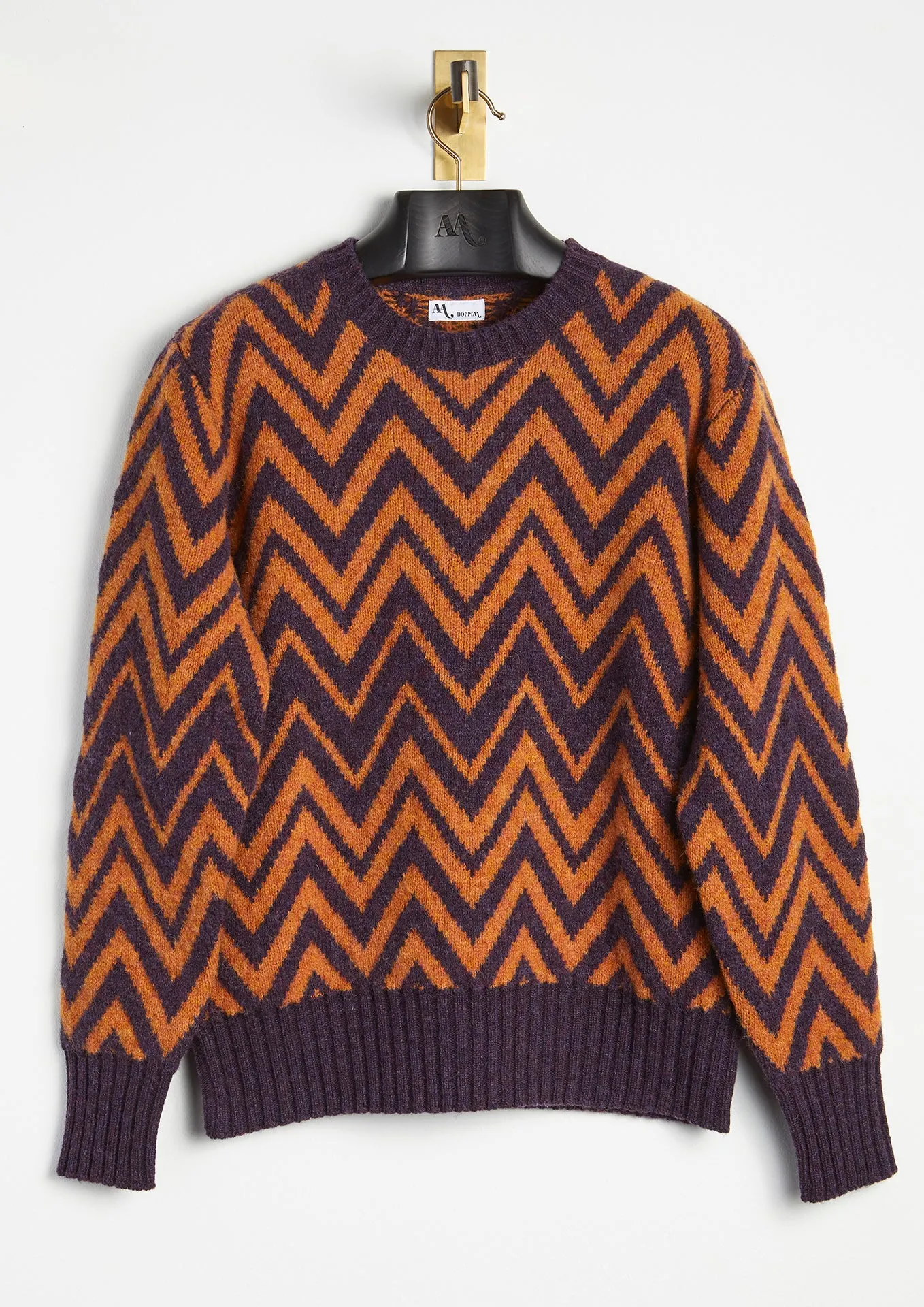 AAMBROSIA SHETLAND WOOL ZIG-ZAG SWEATER