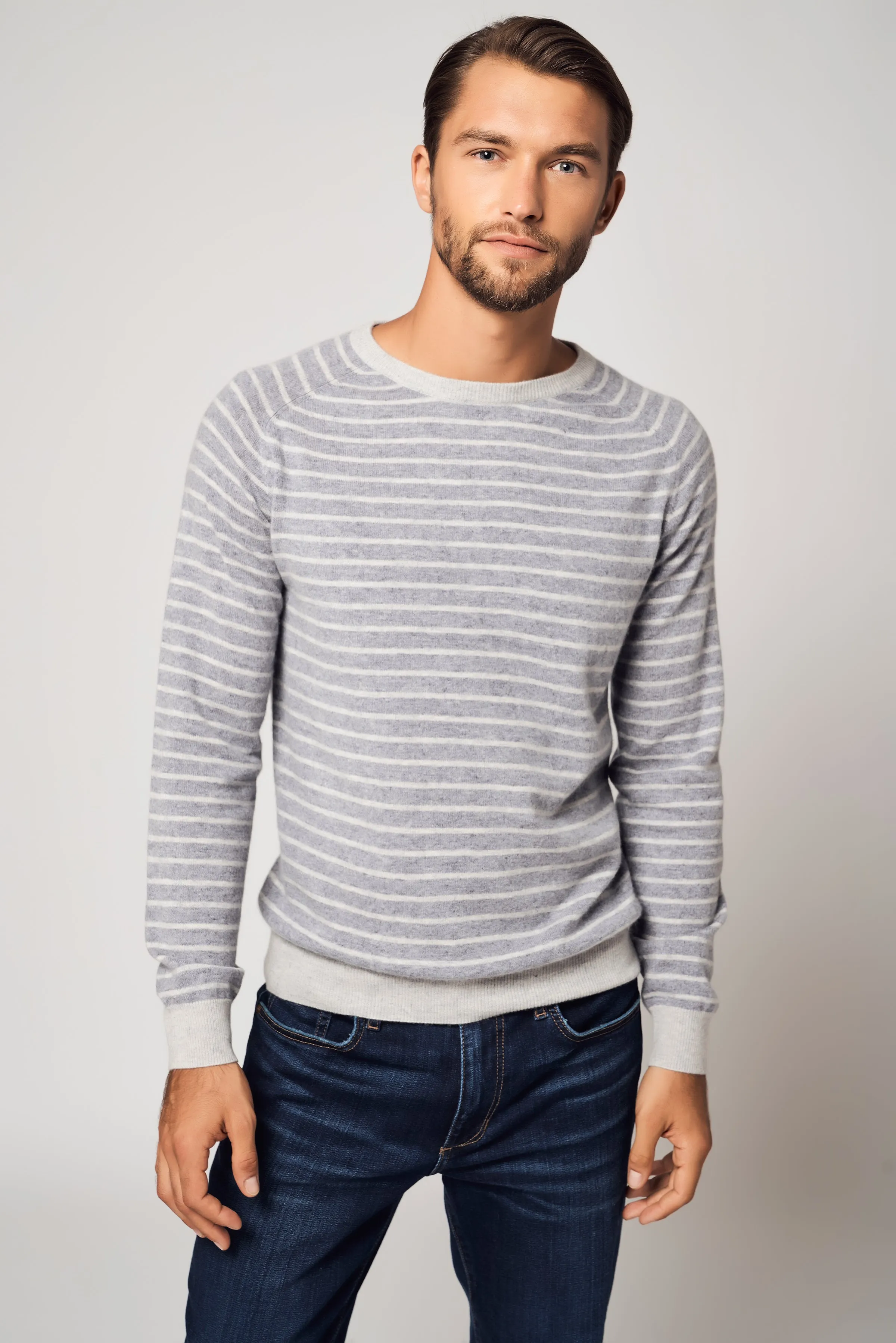 Aesthetic Striped Cashmere Sweater