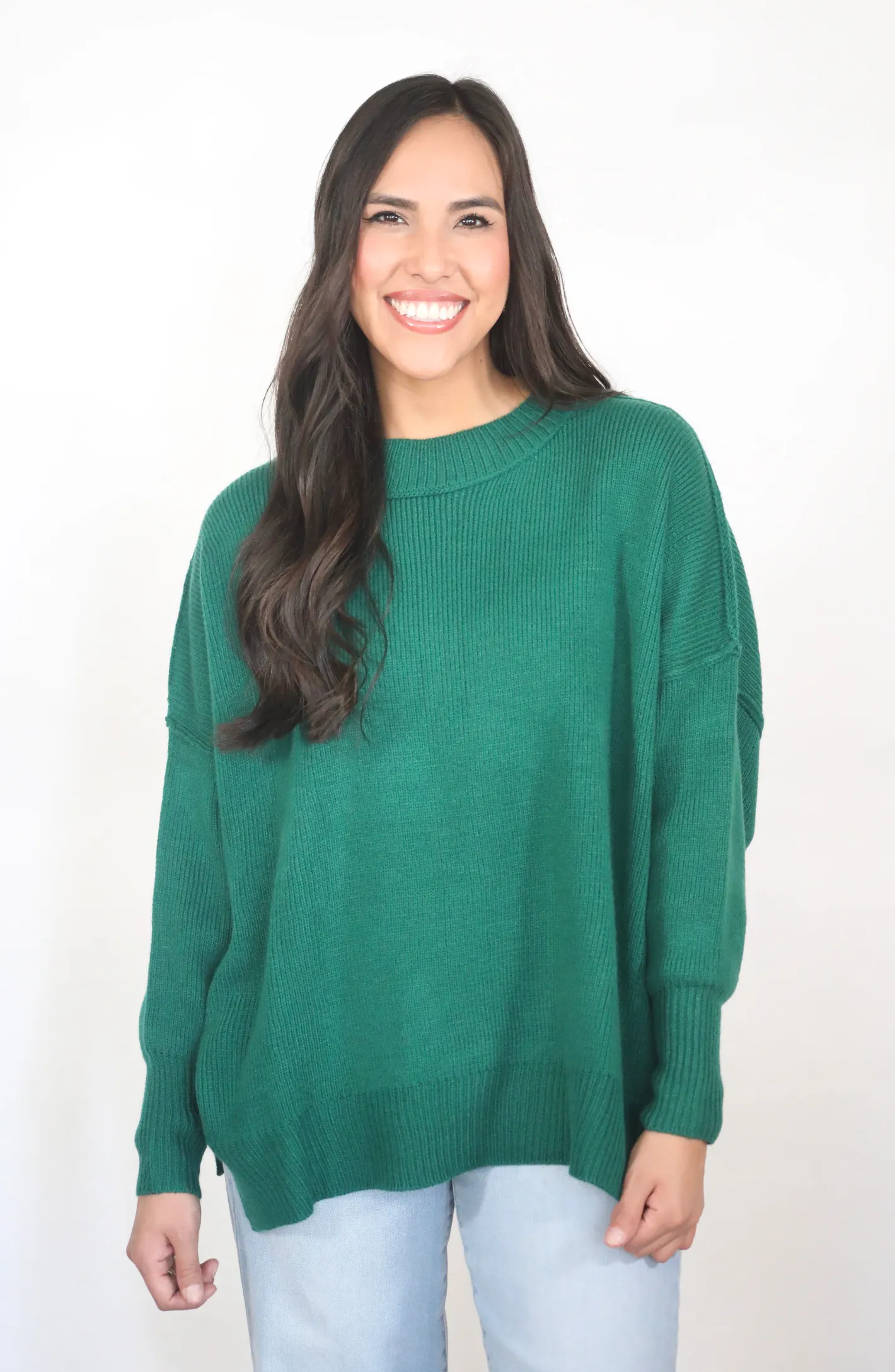 An Eye For You Green Mock Neck Sweater