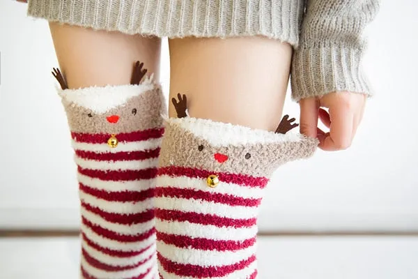 Animal Cartoon Long Thigh High Winter Cosy Warm Socks For Women