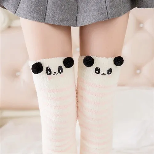 Animal Cartoon Long Thigh High Winter Cosy Warm Socks For Women