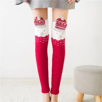 Animal Cartoon Long Thigh High Winter Cosy Warm Socks For Women