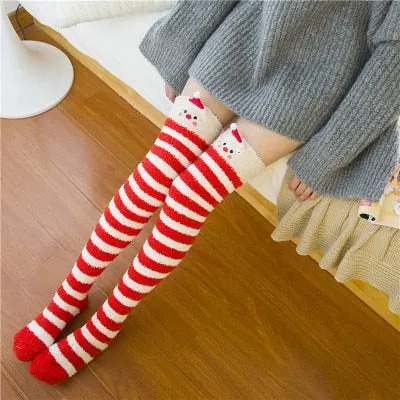 Animal Cartoon Long Thigh High Winter Cosy Warm Socks For Women