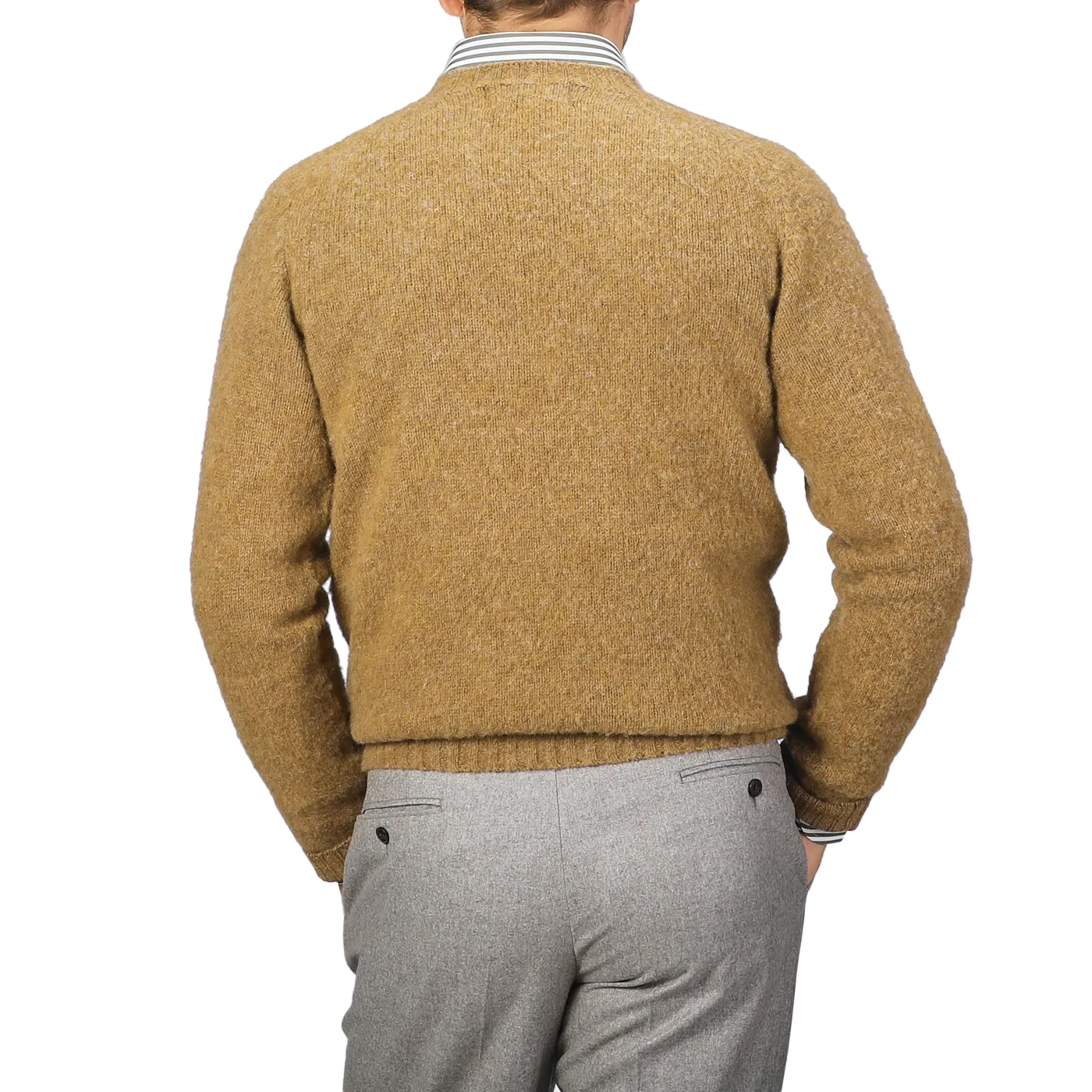 Asparagus Brushed Shaggy Wool Crewneck