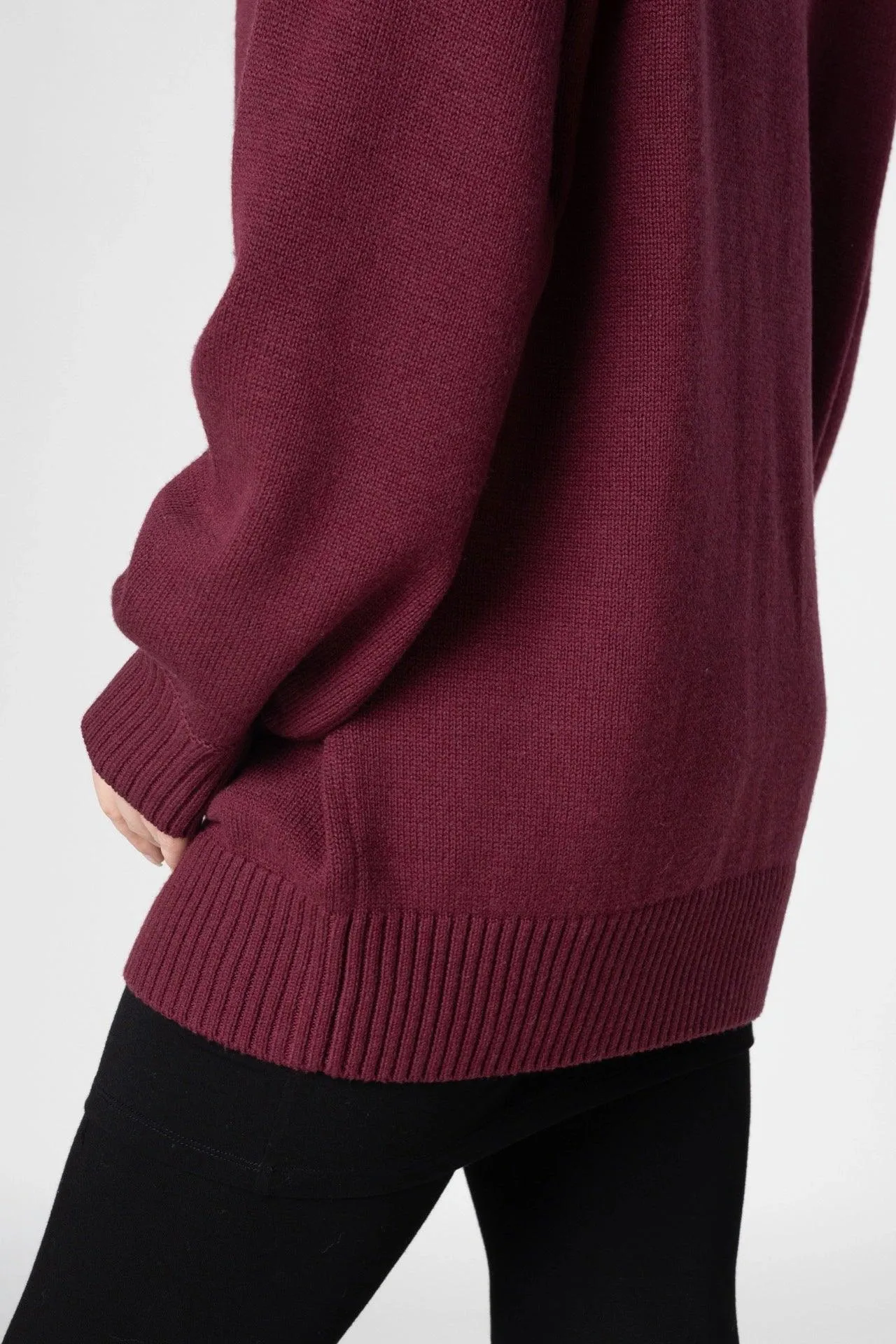 Bamboo Relaxed Fit High Neck Sweater