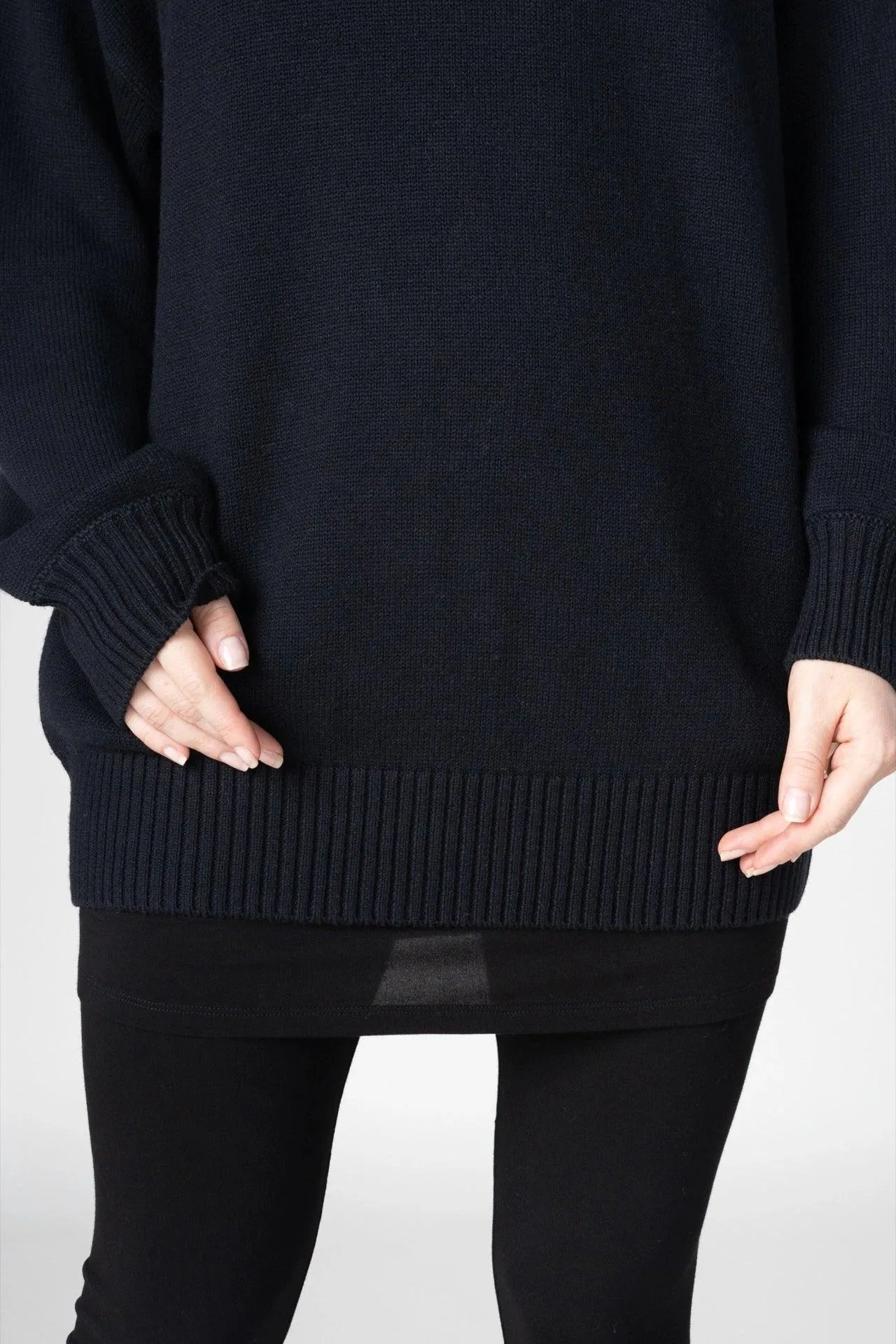 Bamboo Relaxed Fit High Neck Sweater