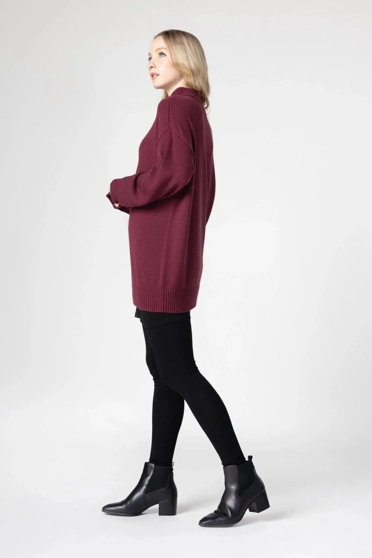 Bamboo Relaxed Fit High Neck Sweater