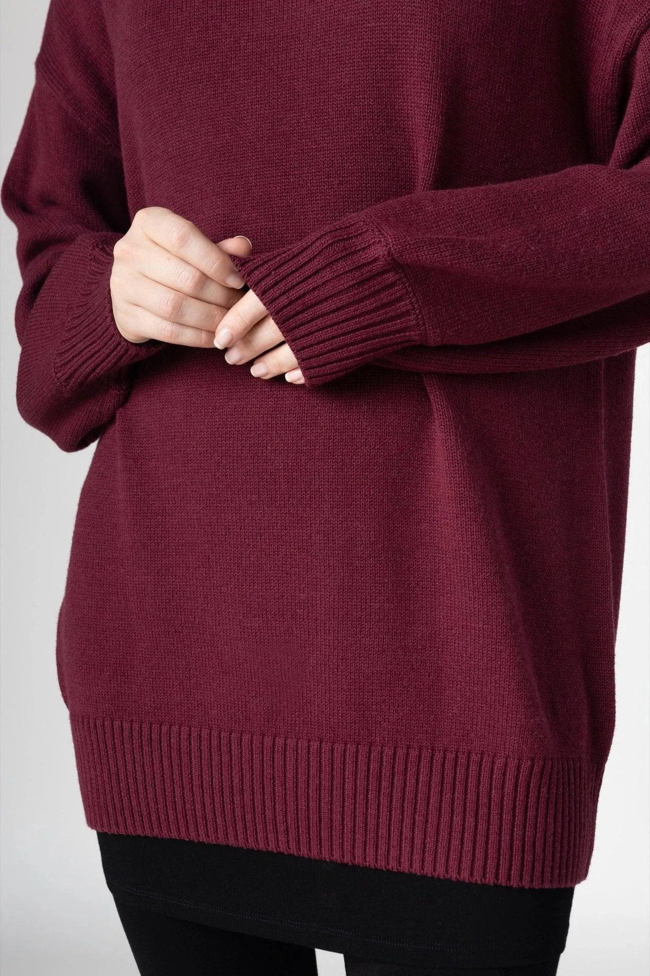 Bamboo Relaxed Fit High Neck Sweater