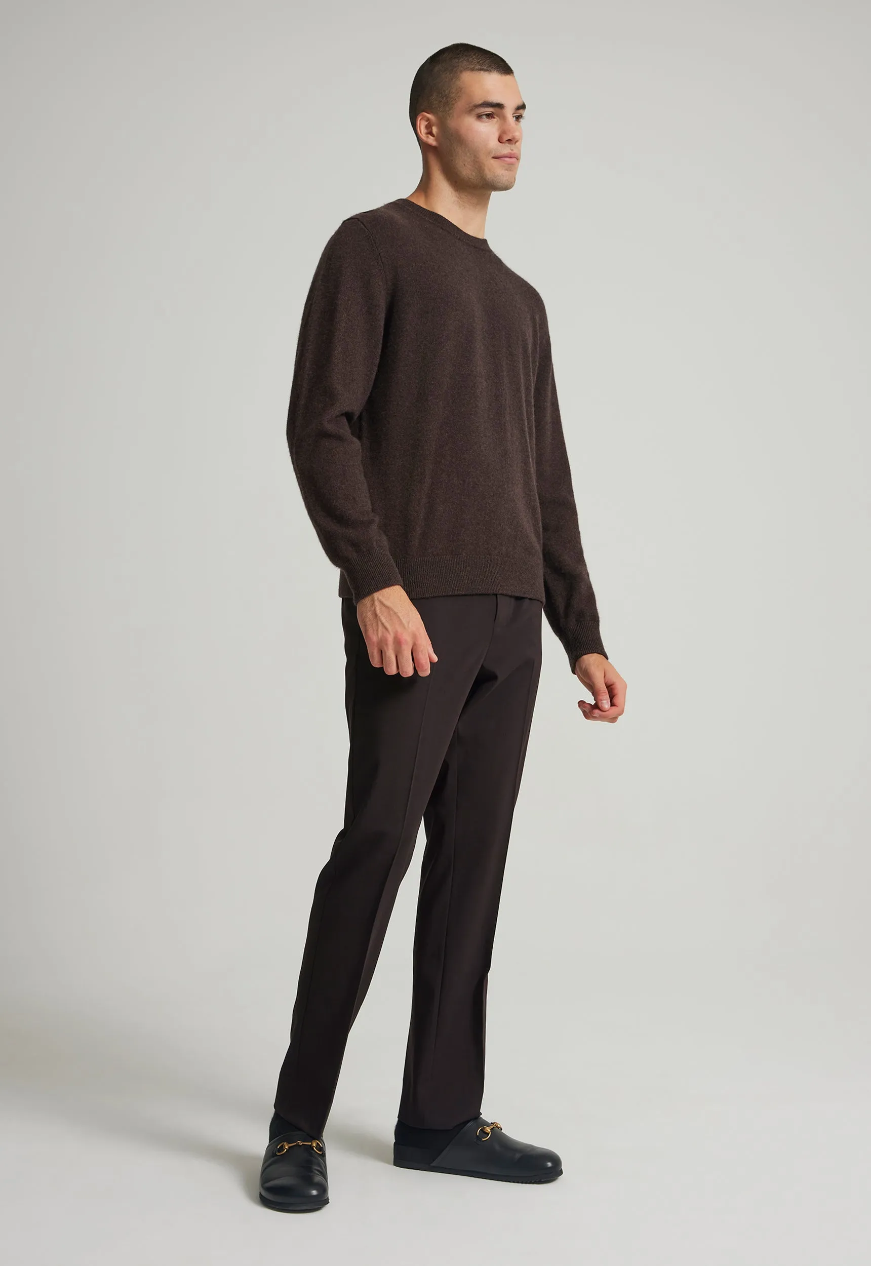 Beckham Cashmere Sweater in Choc Melange