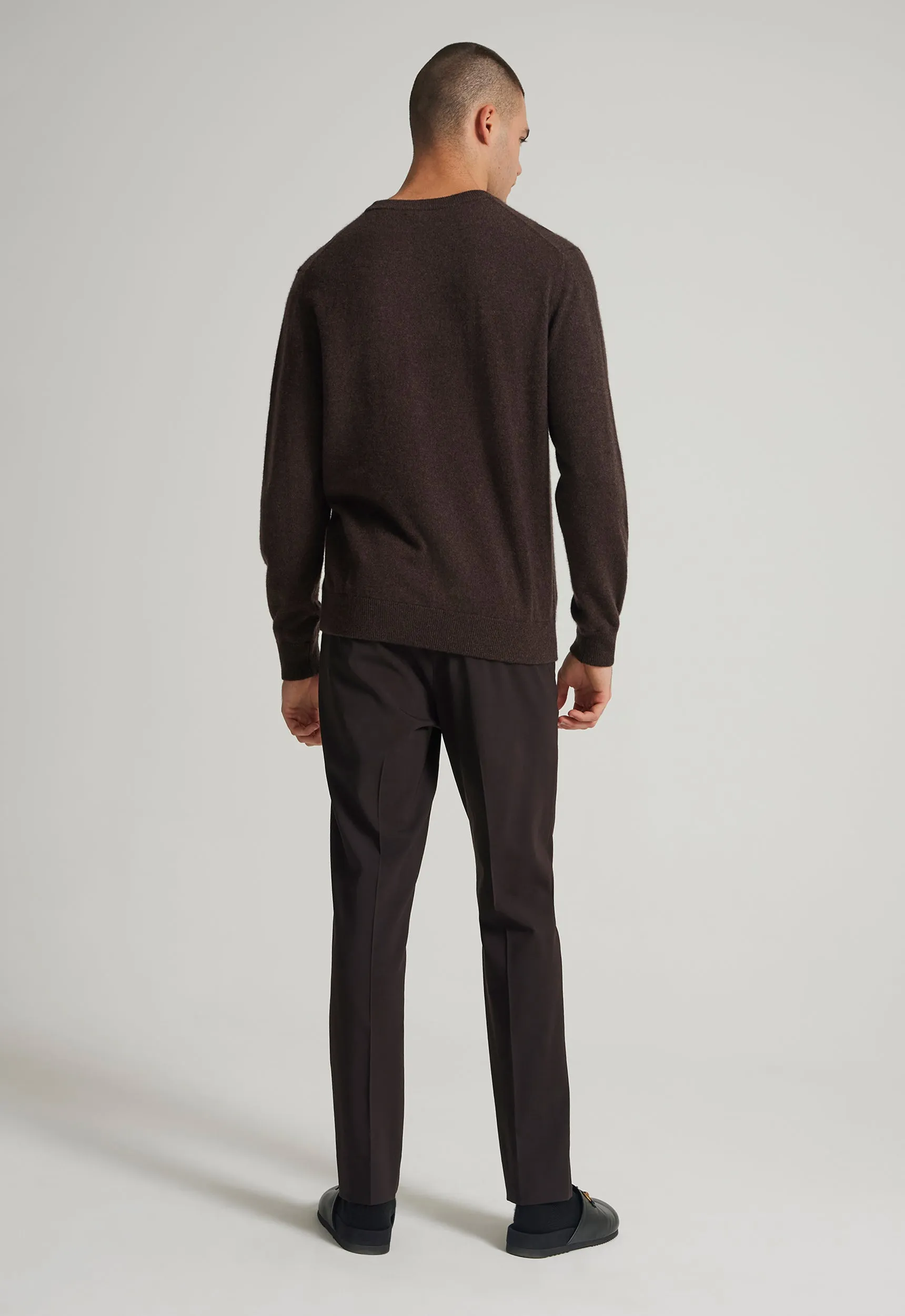 Beckham Cashmere Sweater in Choc Melange