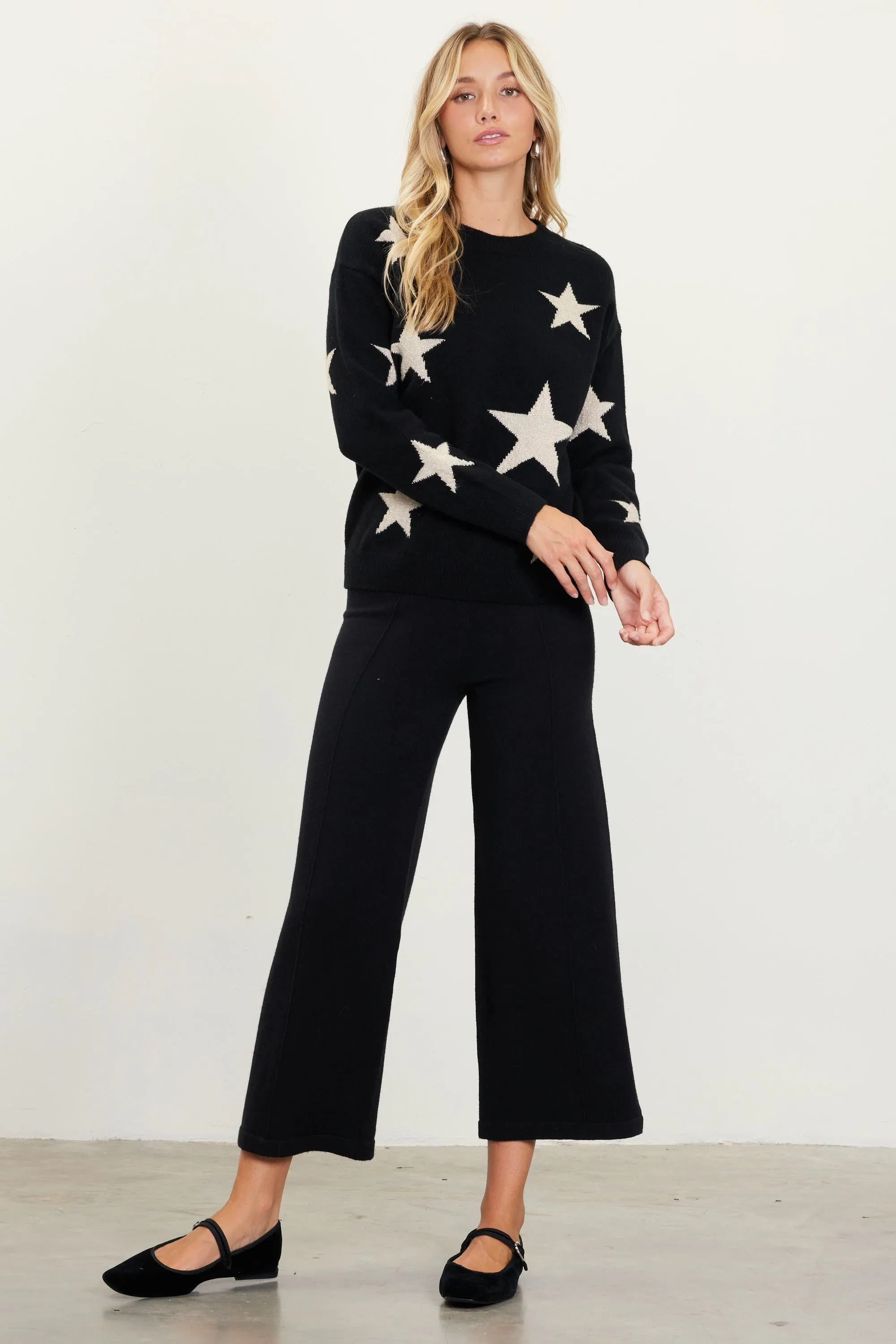 Black Star Pattern Sweater