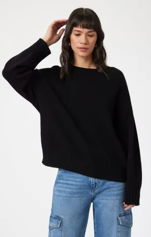 BOAT NECK SWEATER IN BLACK