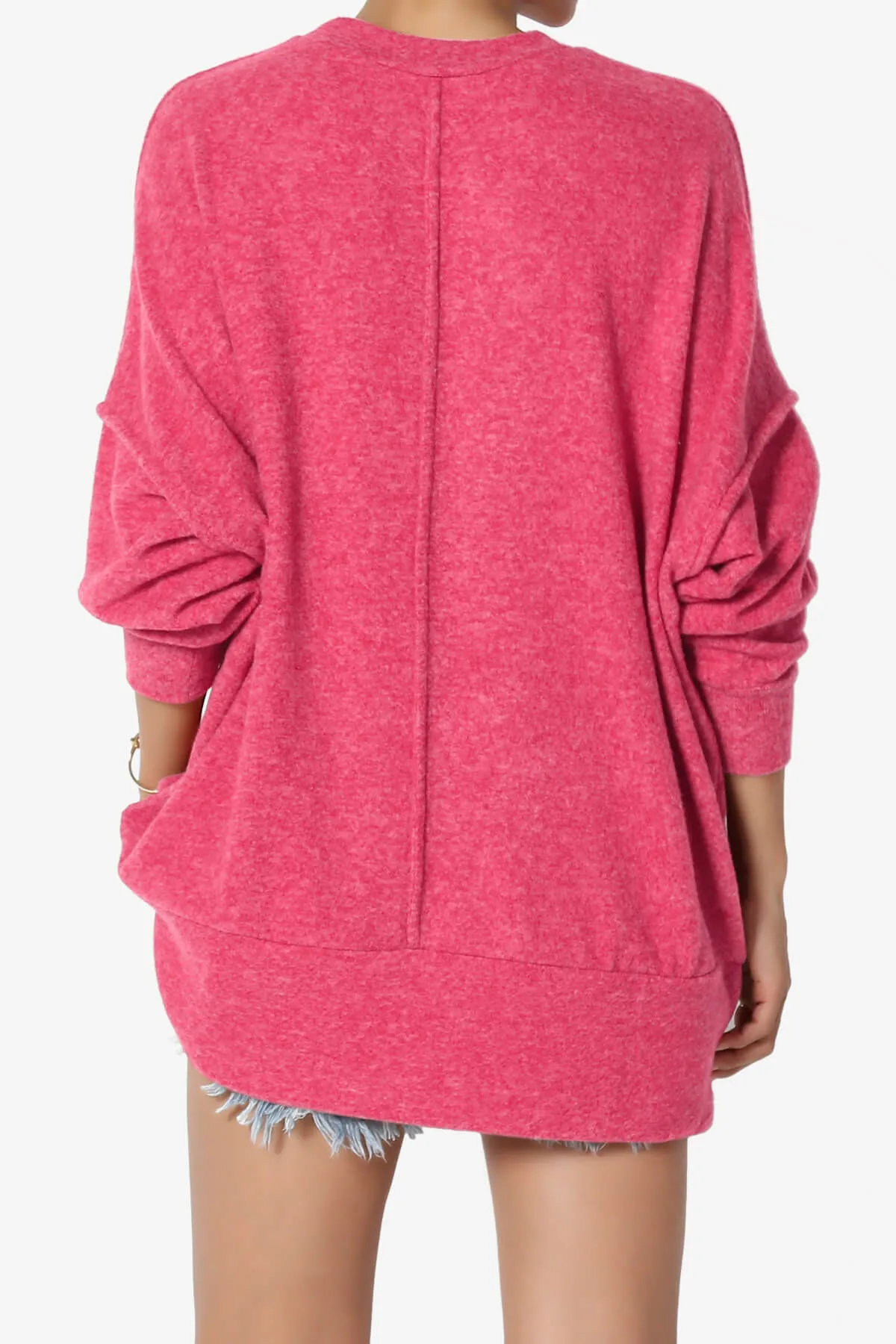 Breccan Blushed Knit Pocket Oversized Sweater