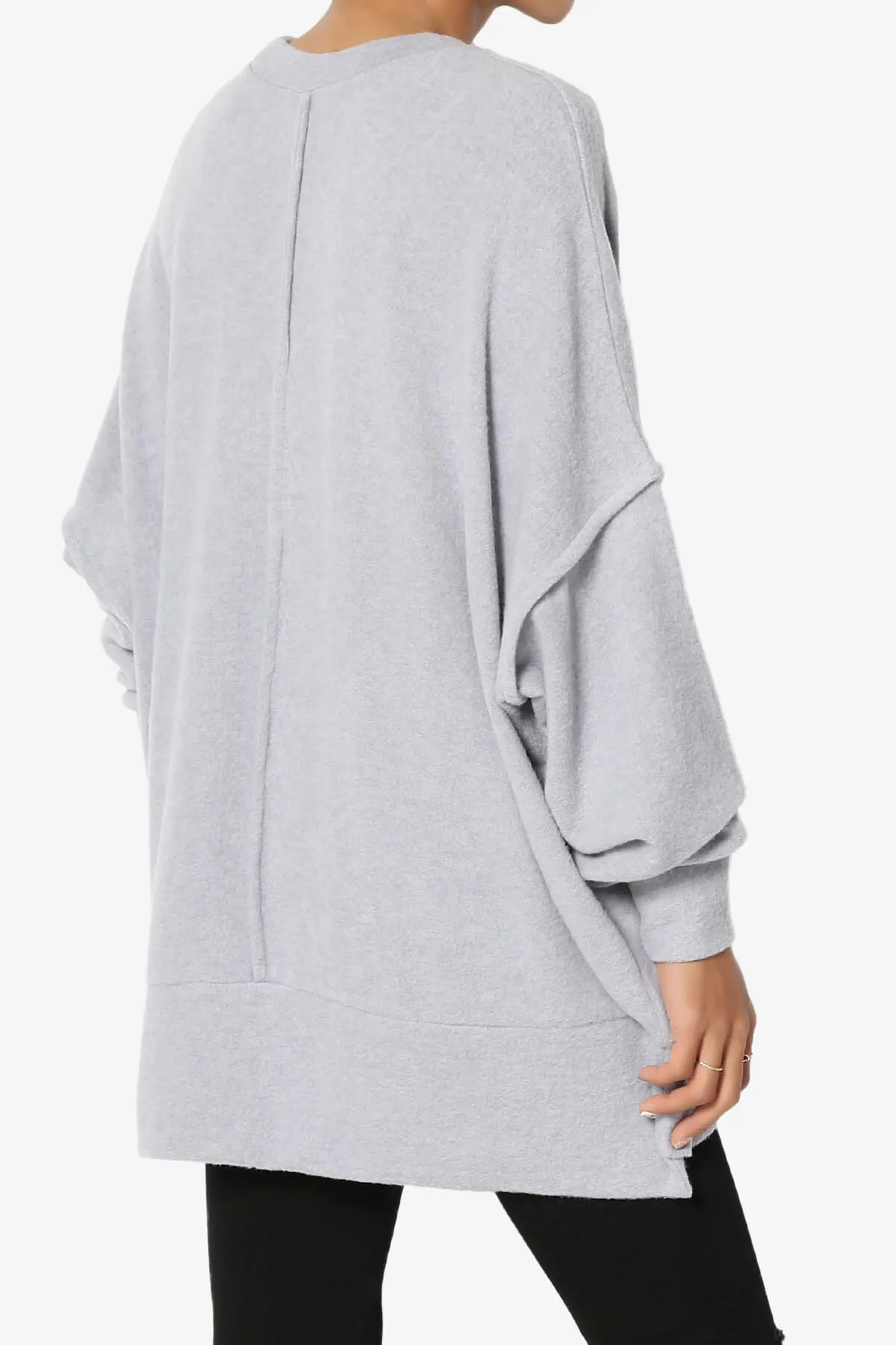 Breccan Blushed Knit Pocket Oversized Sweater