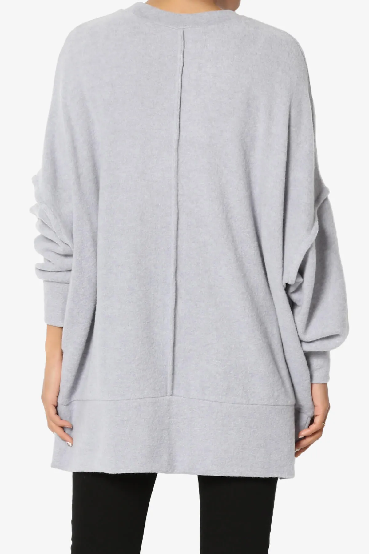 Breccan Blushed Knit Pocket Oversized Sweater