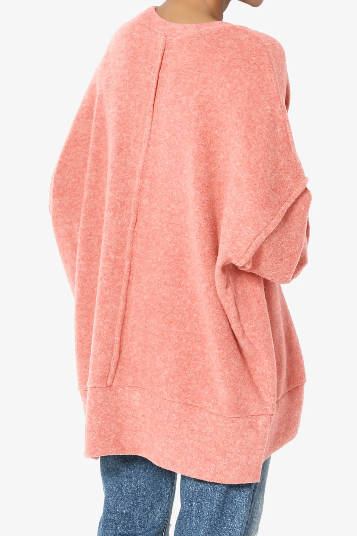 Breccan Blushed Knit Pocket Oversized Sweater