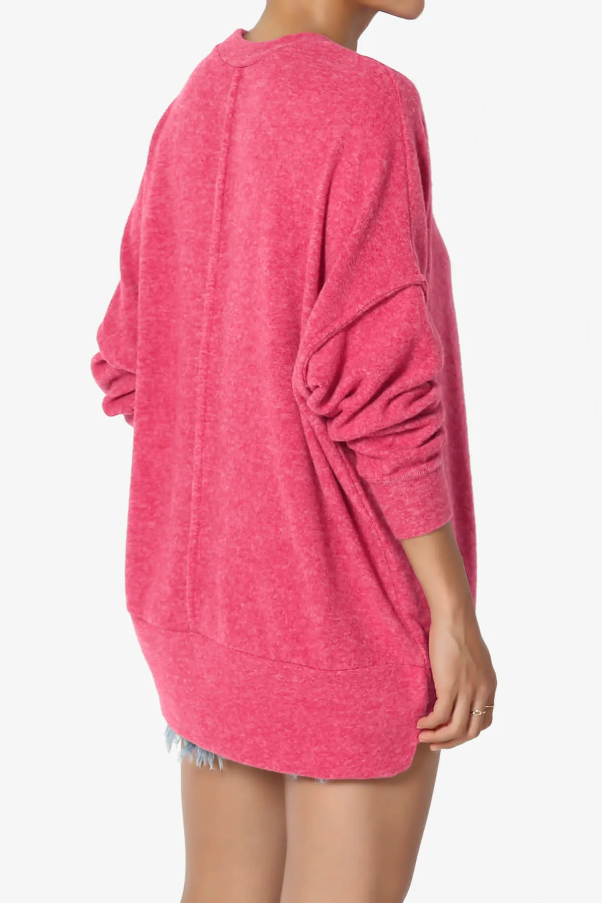 Breccan Blushed Knit Pocket Oversized Sweater