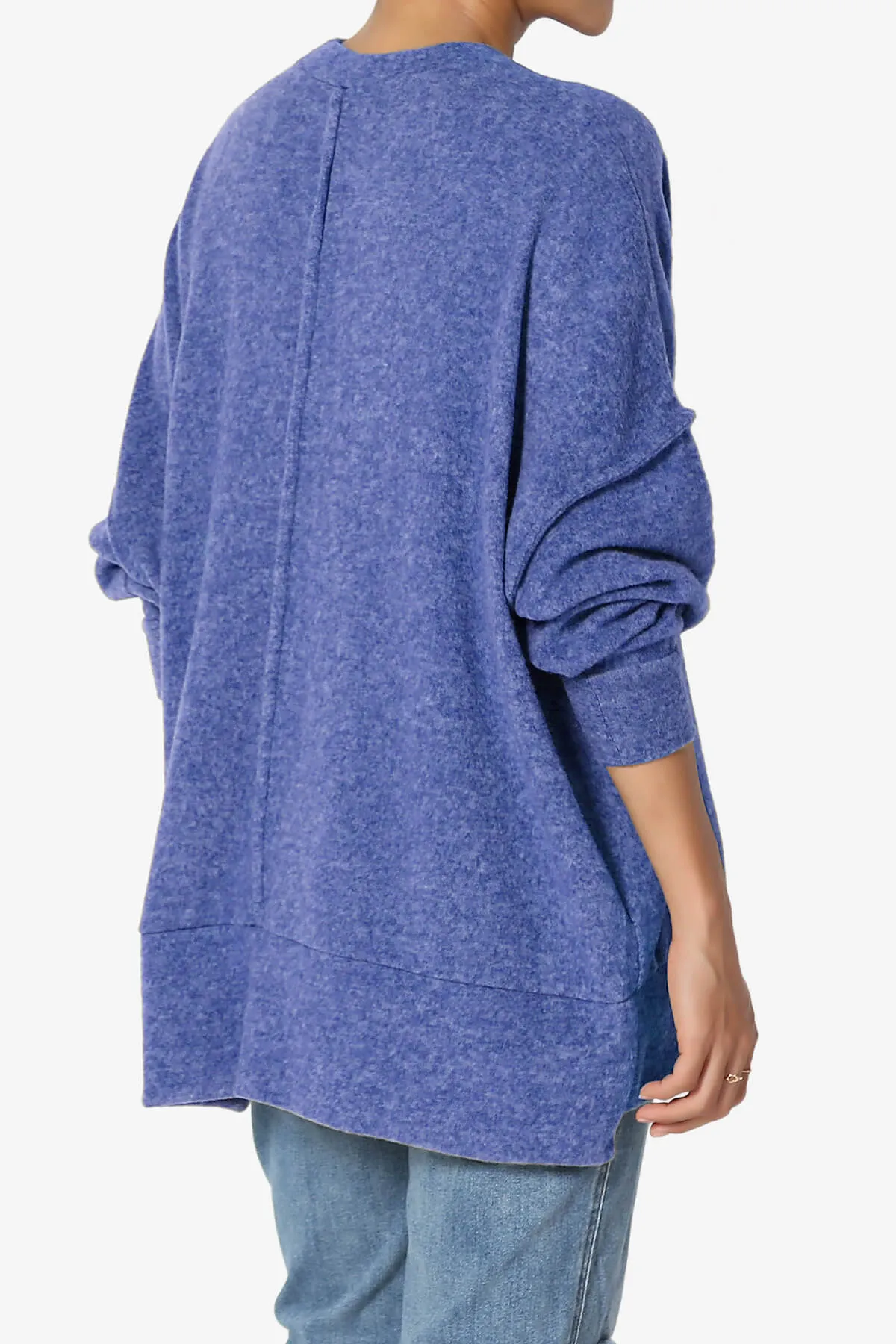 Breccan Blushed Knit Pocket Oversized Sweater