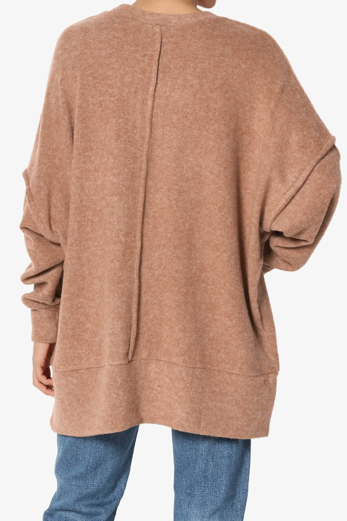 Breccan Blushed Knit Pocket Oversized Sweater