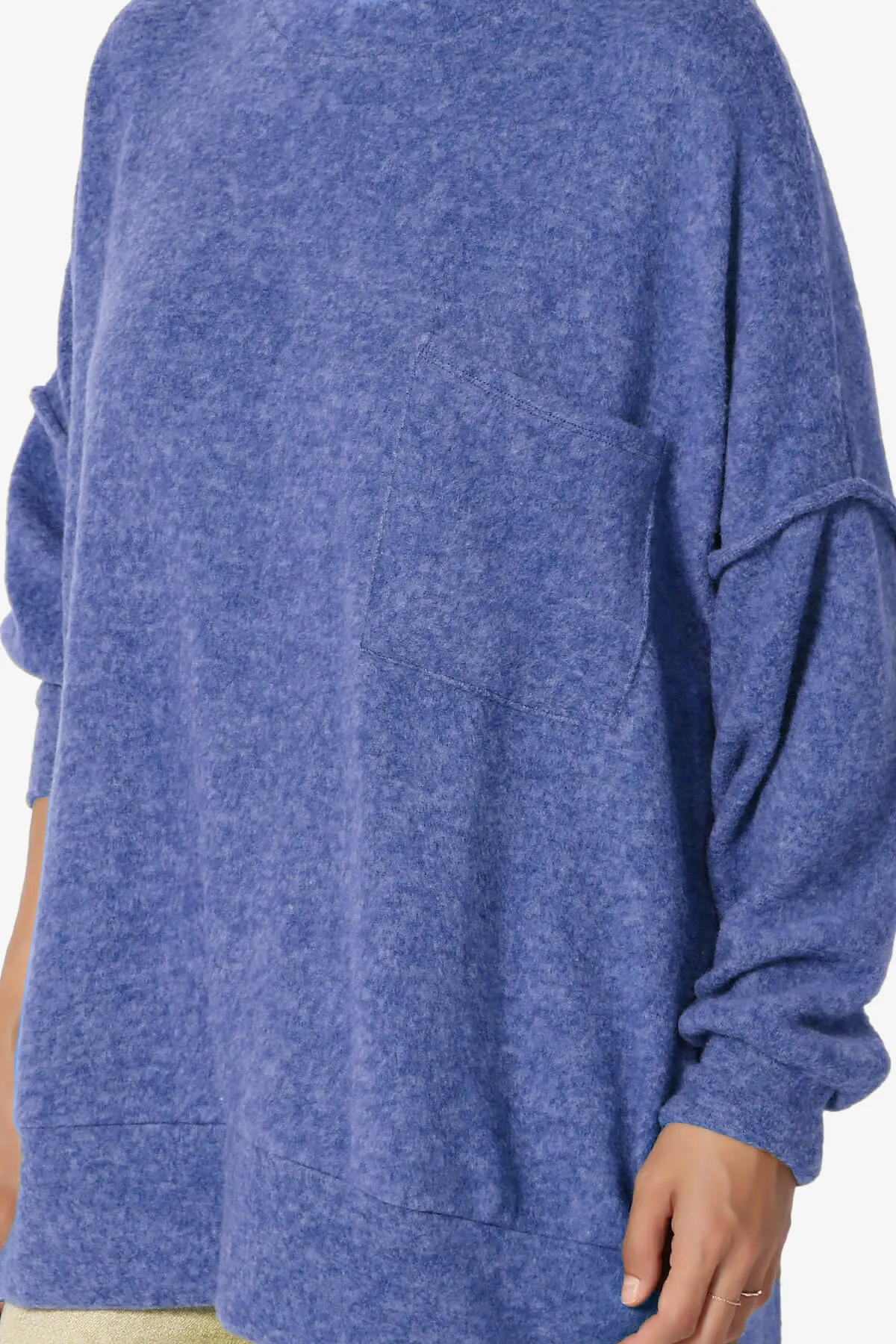 Breccan Blushed Knit Pocket Oversized Sweater