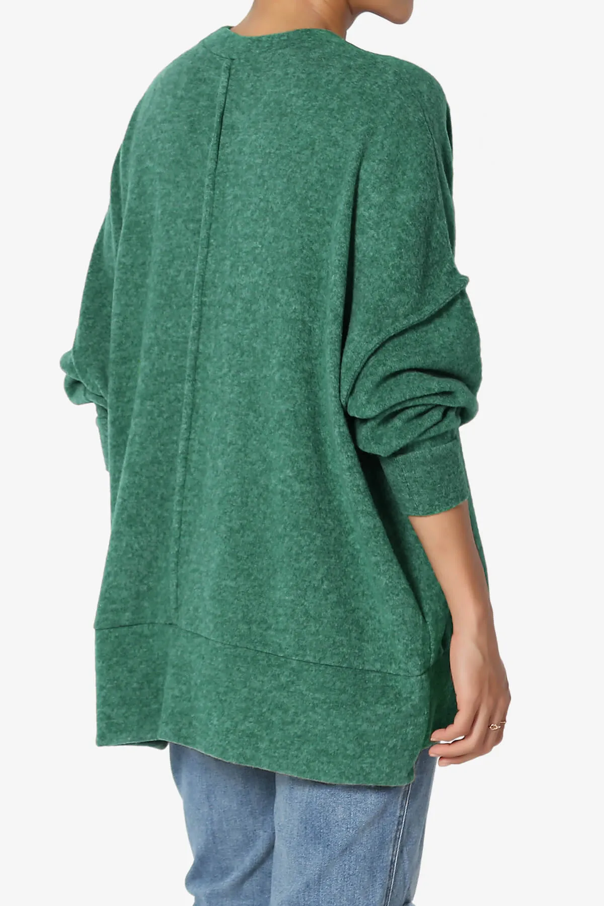 Breccan Blushed Knit Pocket Oversized Sweater