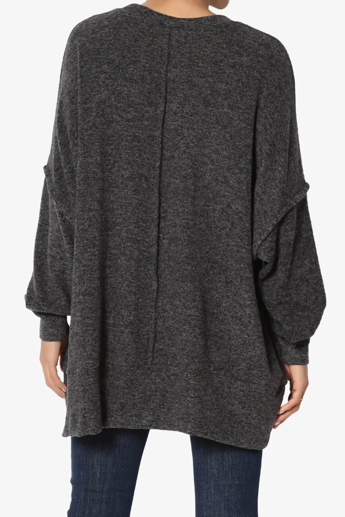 Breccan Blushed Knit Pocket Oversized Sweater