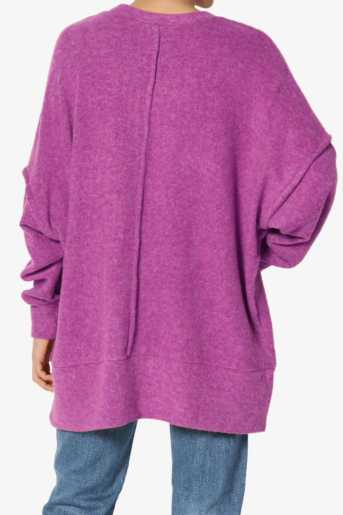 Breccan Blushed Knit Pocket Oversized Sweater