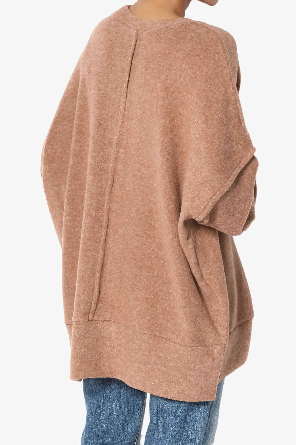 Breccan Blushed Knit Pocket Oversized Sweater