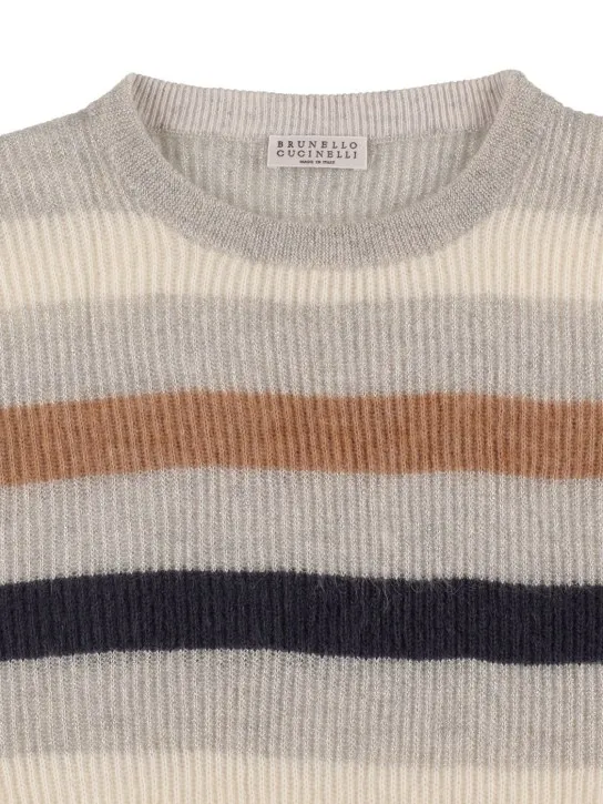 Brunello Cucinelli   Lurex striped mohair blend sweater 