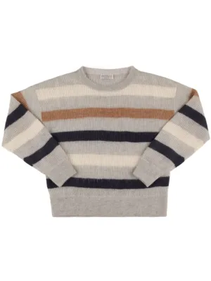 Brunello Cucinelli   Lurex striped mohair blend sweater 