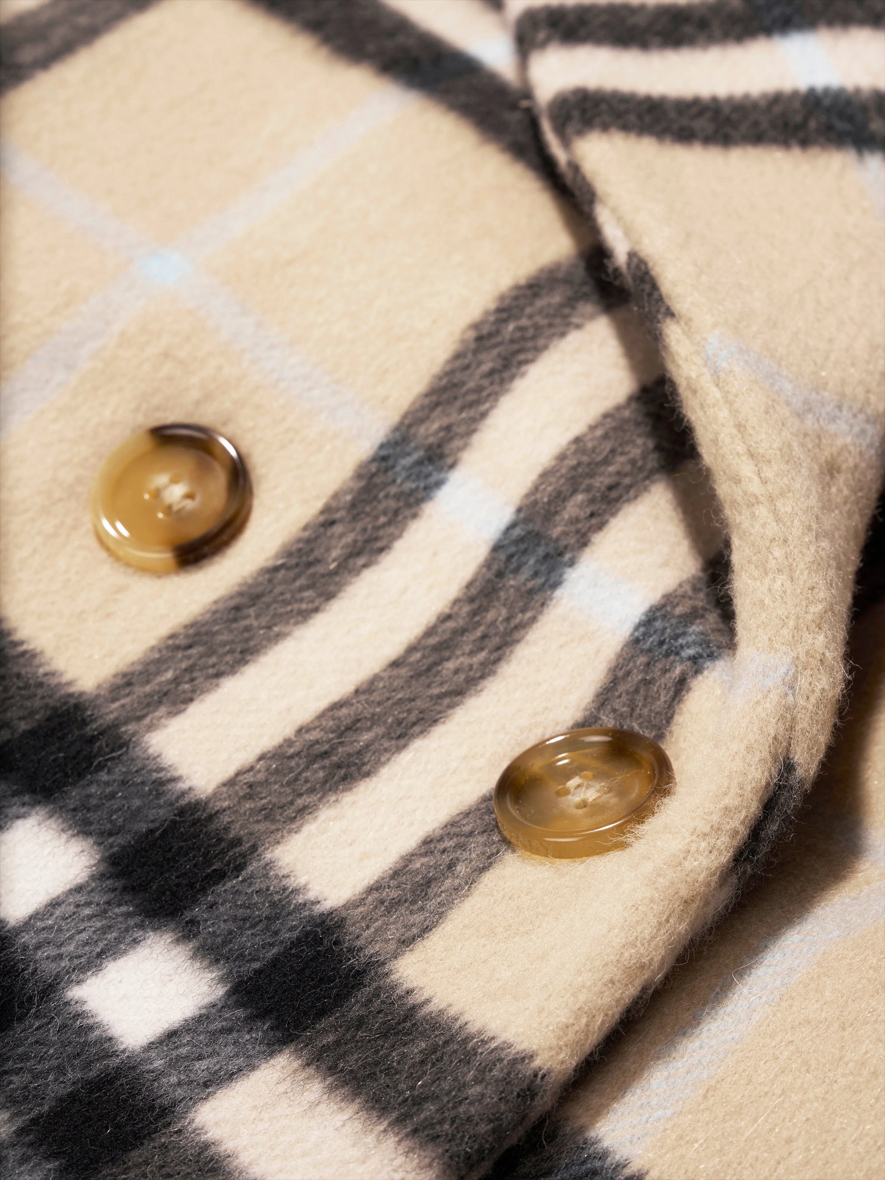 Burberry Girls Wool Check Poppy Coat