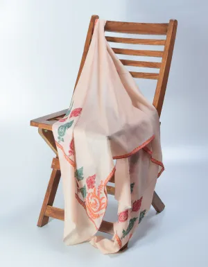 Buttercream Handwoven Palla Embroidered Cashmere Pashmina Stole