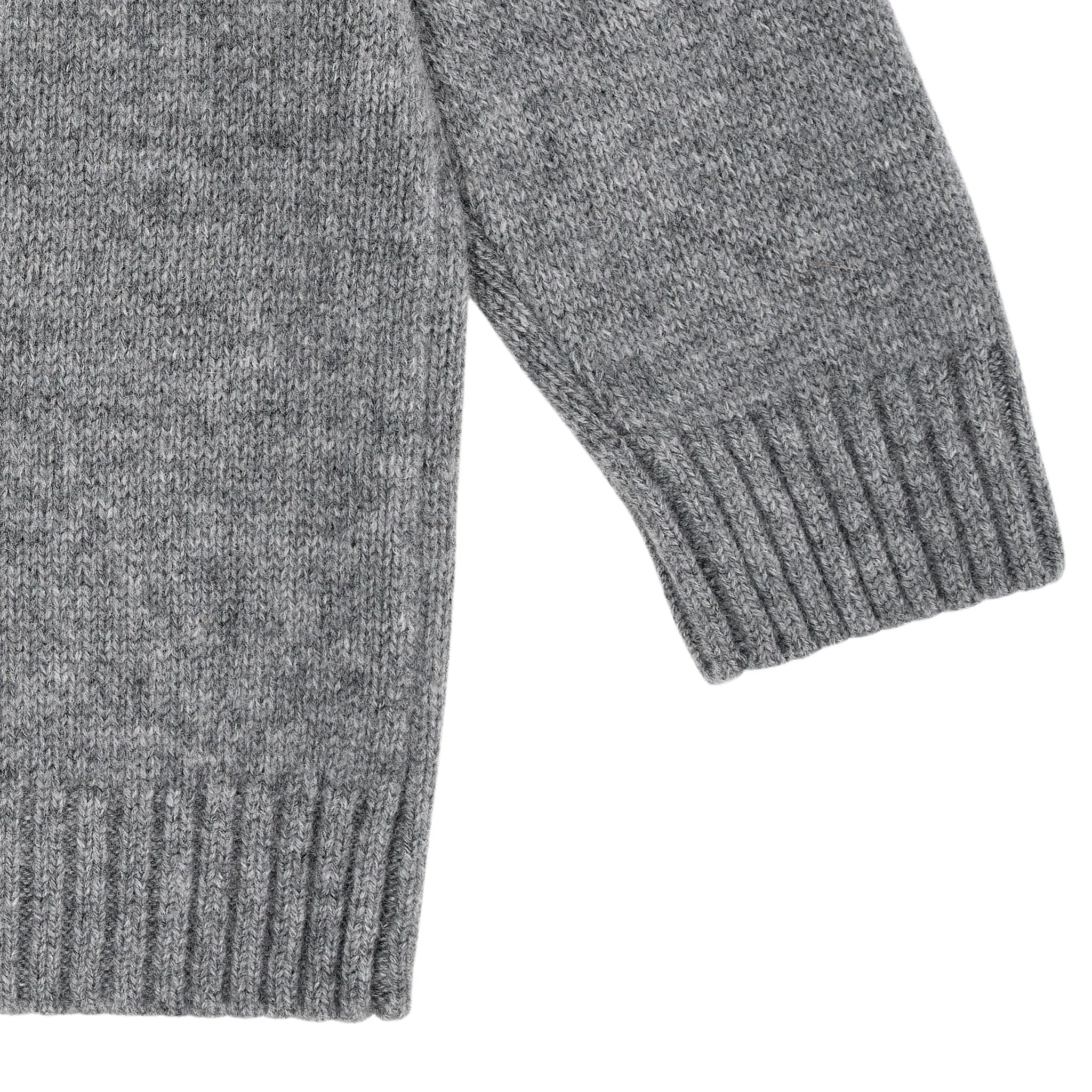 CASHMERE CLASSIC TURTLE NECK PULLOVER - GREY MEL