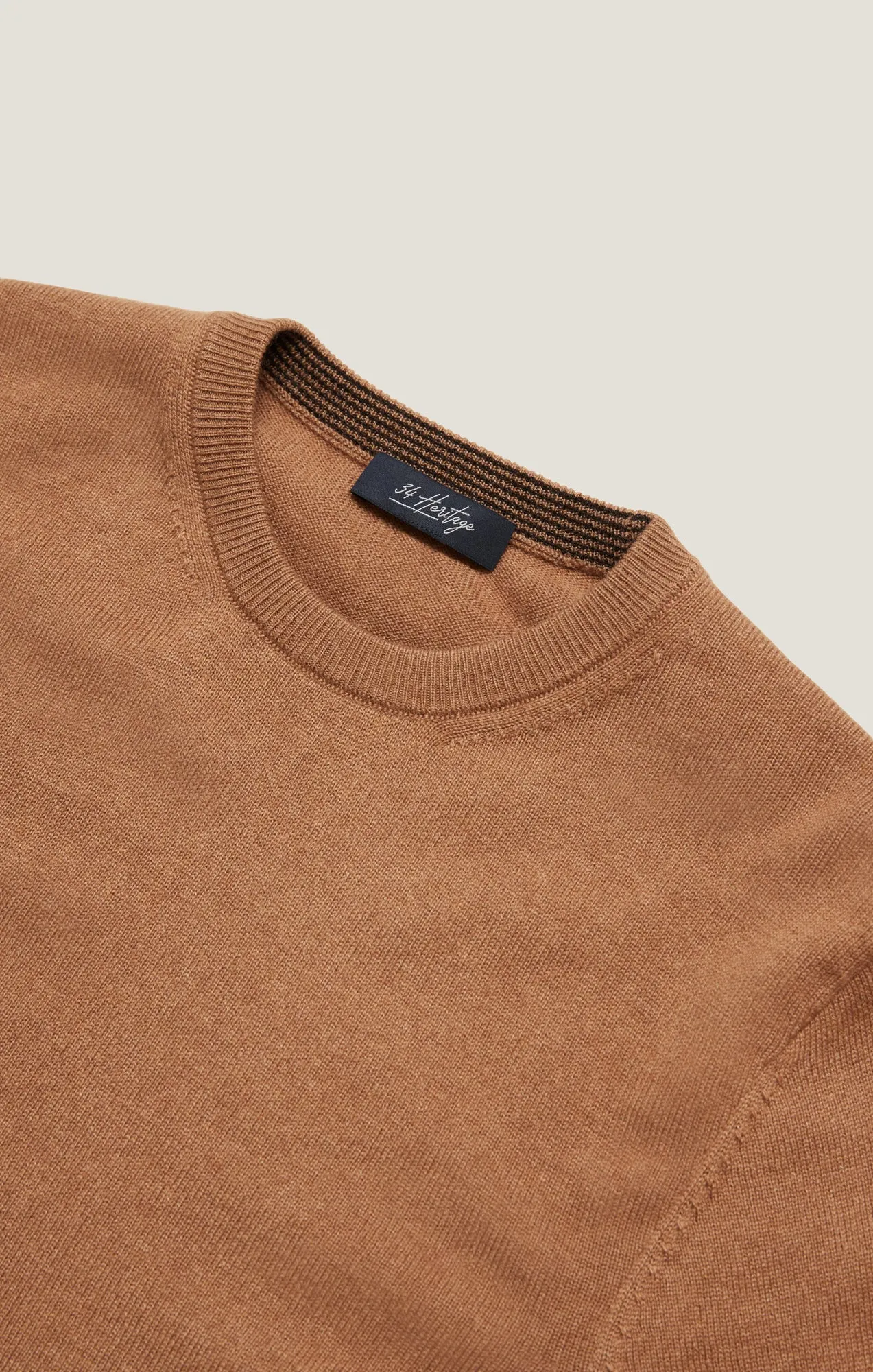 Cashmere Crew Neck Sweater In Tobacco