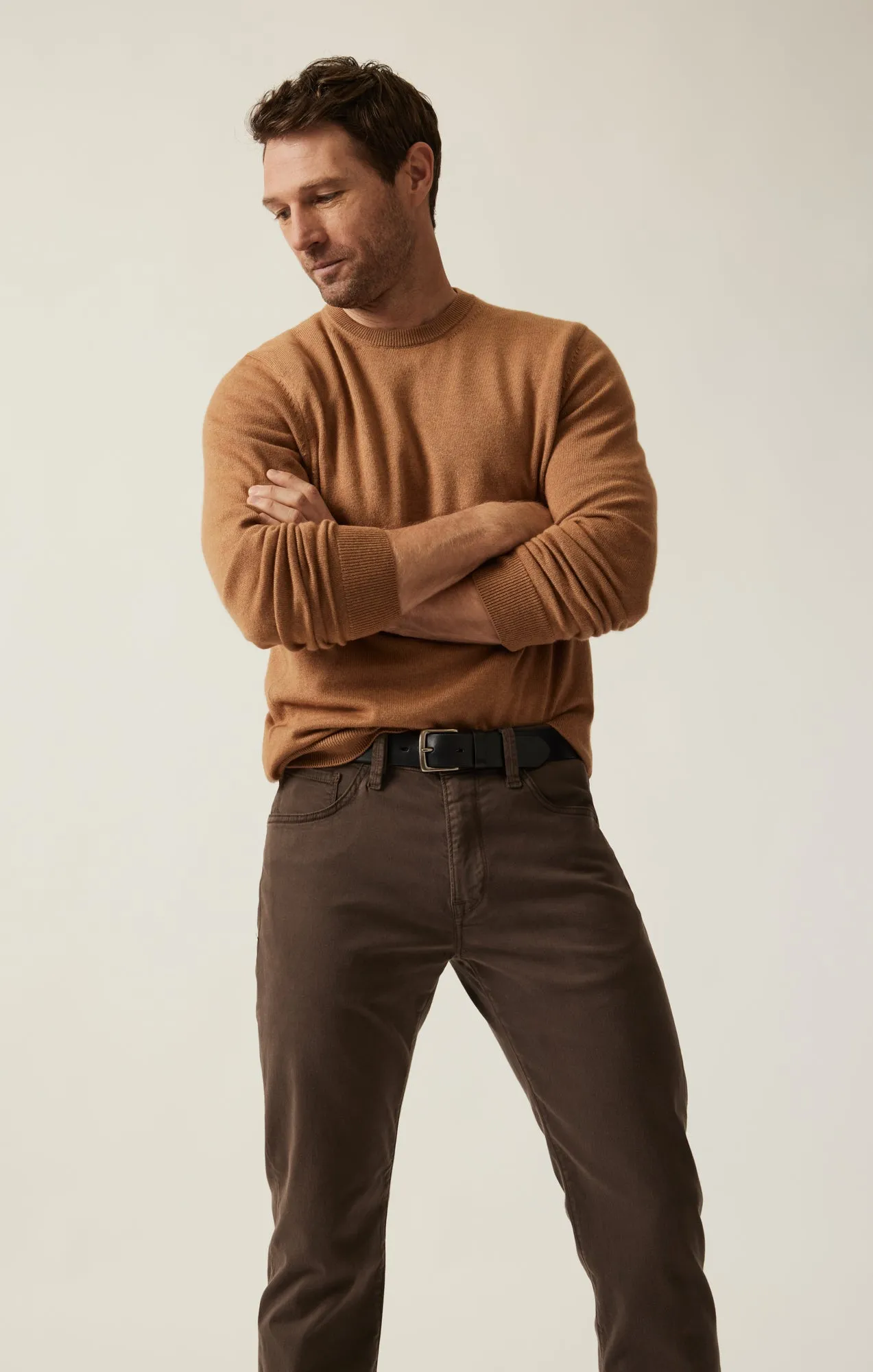 Cashmere Crew Neck Sweater In Tobacco