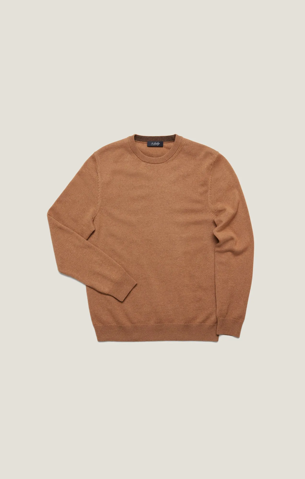 Cashmere Crew Neck Sweater In Tobacco