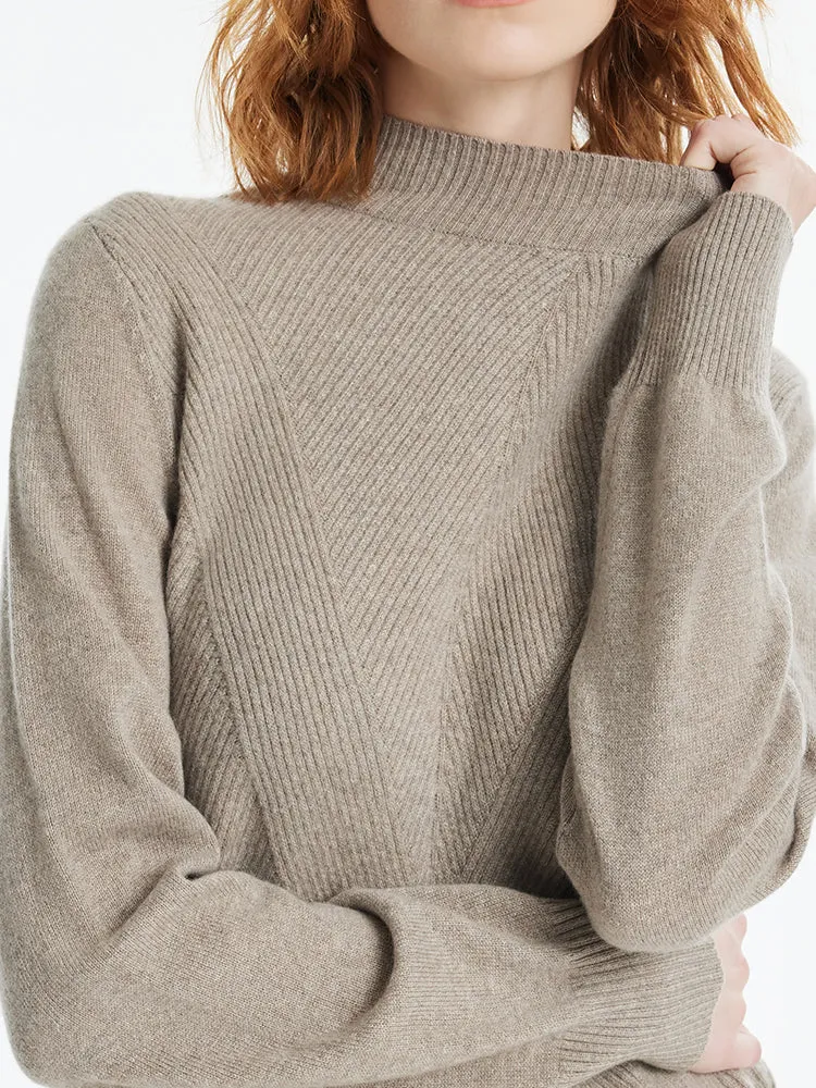 Cashmere Mock Neck Women Pullover Sweater