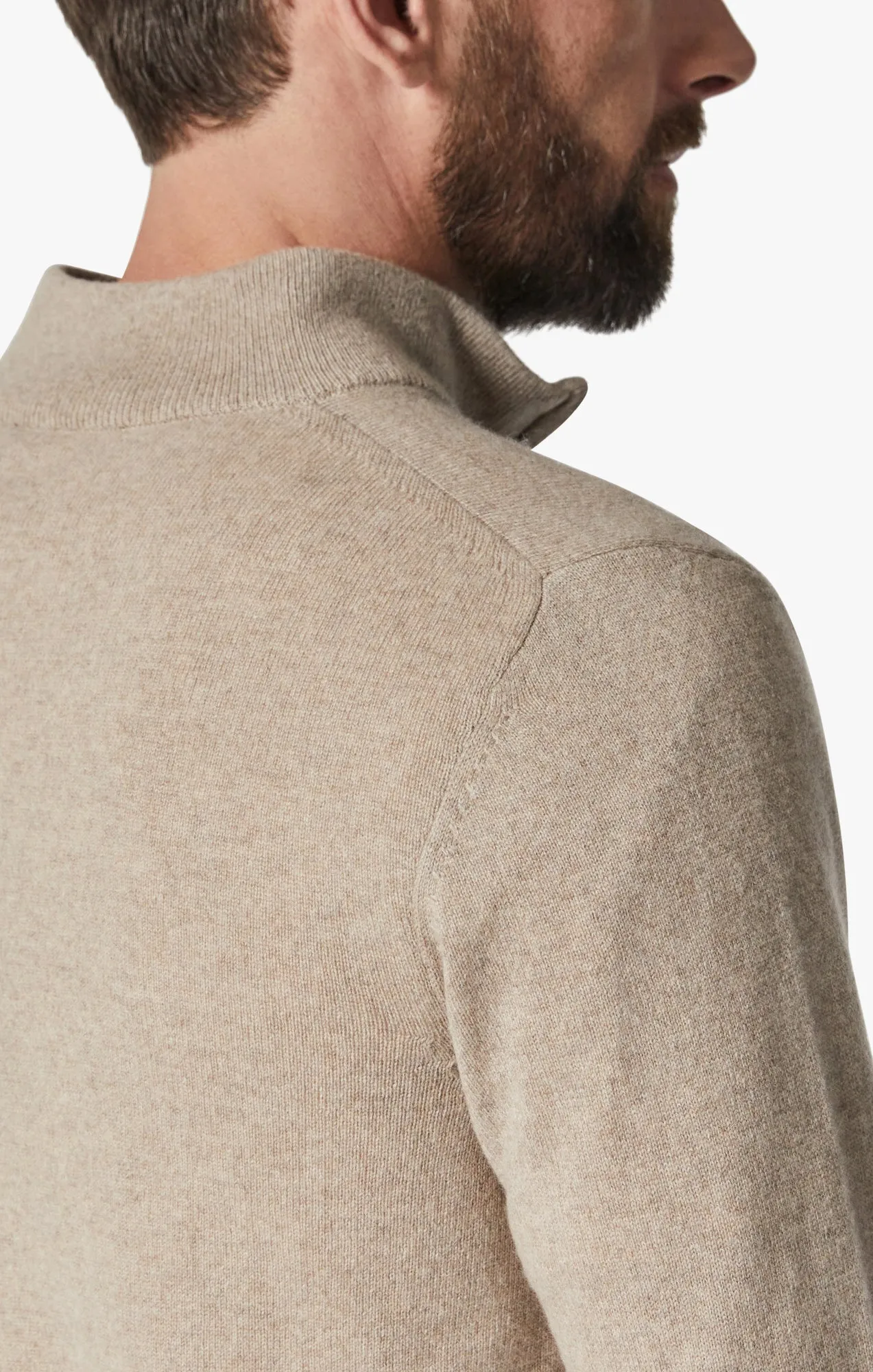 Cashmere Quarter Zip Sweater In Beige