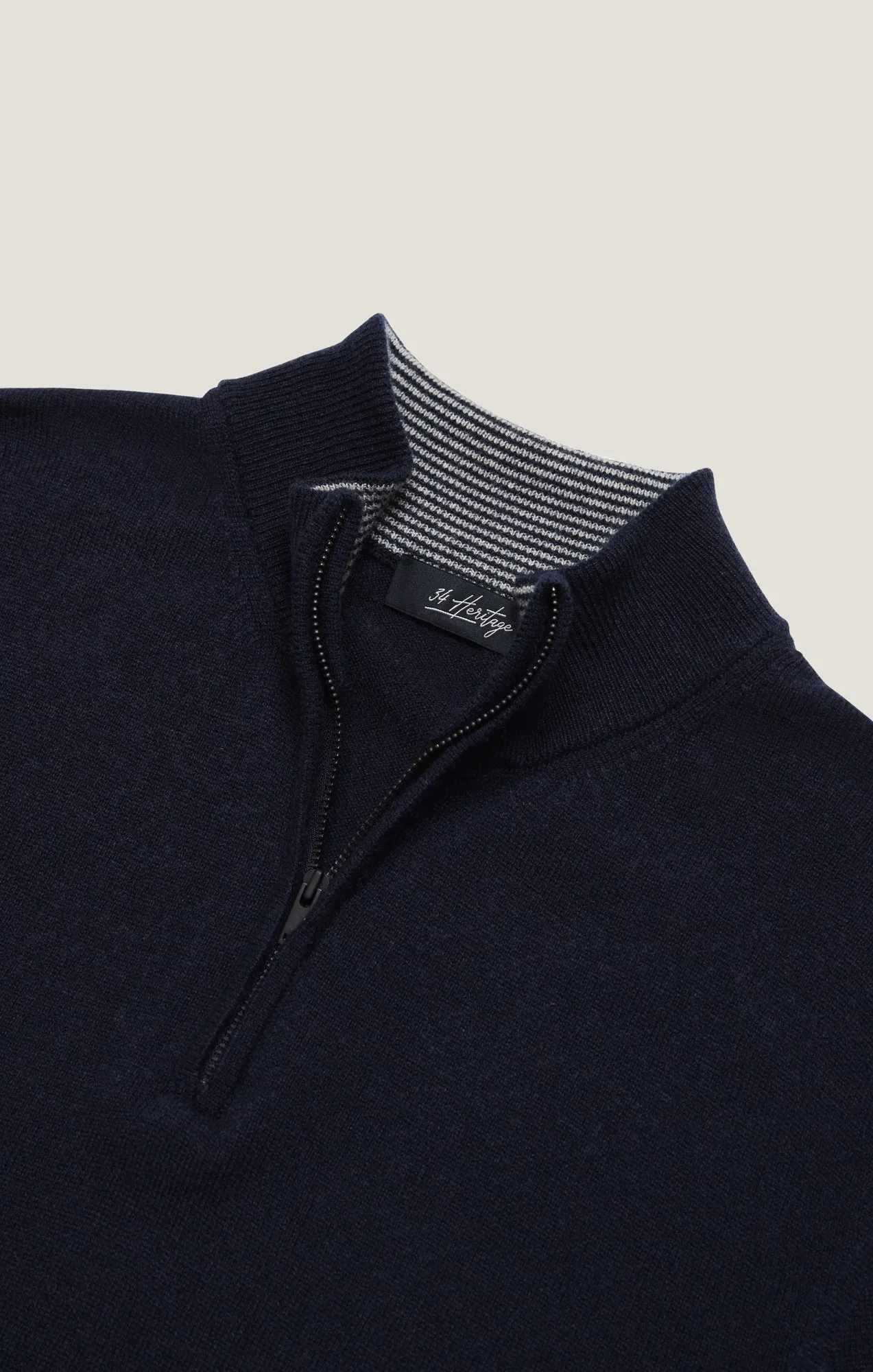 Cashmere Quarter Zip Sweater In Dark Navy