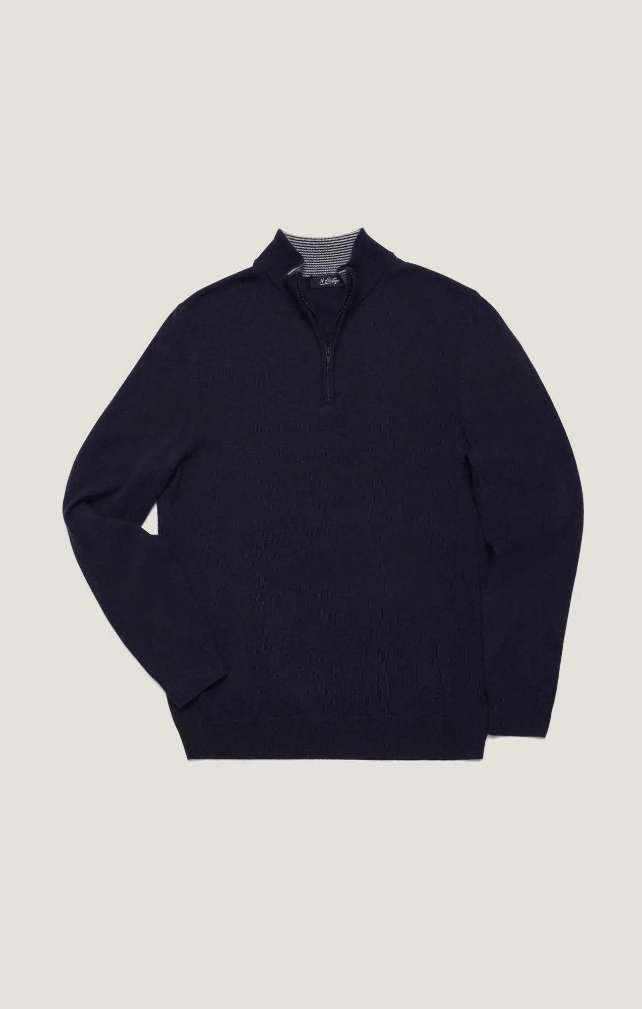 Cashmere Quarter Zip Sweater In Dark Navy