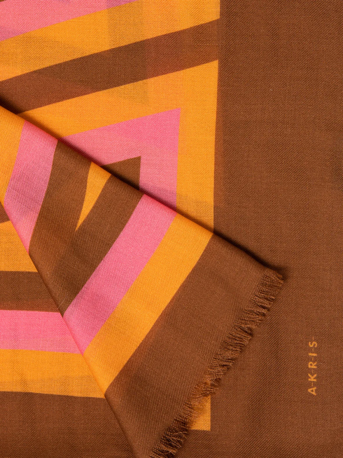 Cashmere Silk Infinite Trapezoid Print Scarf