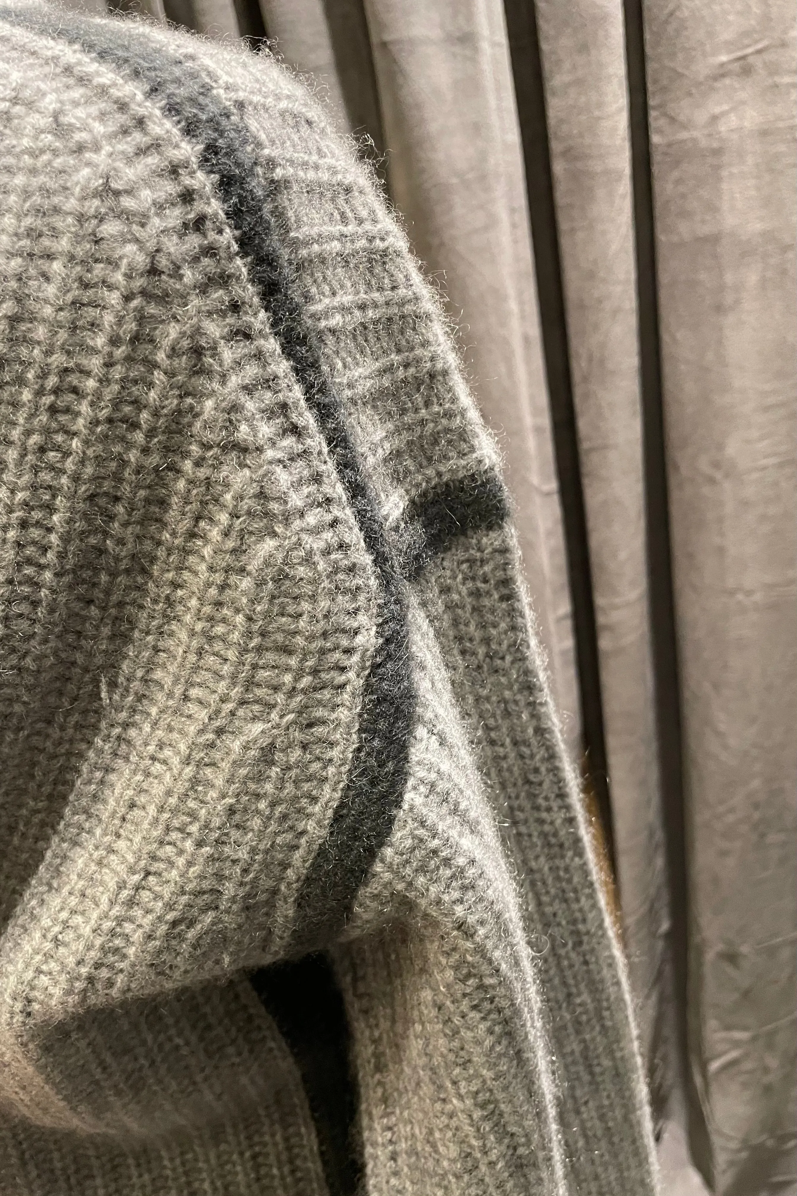 Cashmere Soba Funnel Neck Sweater Steel