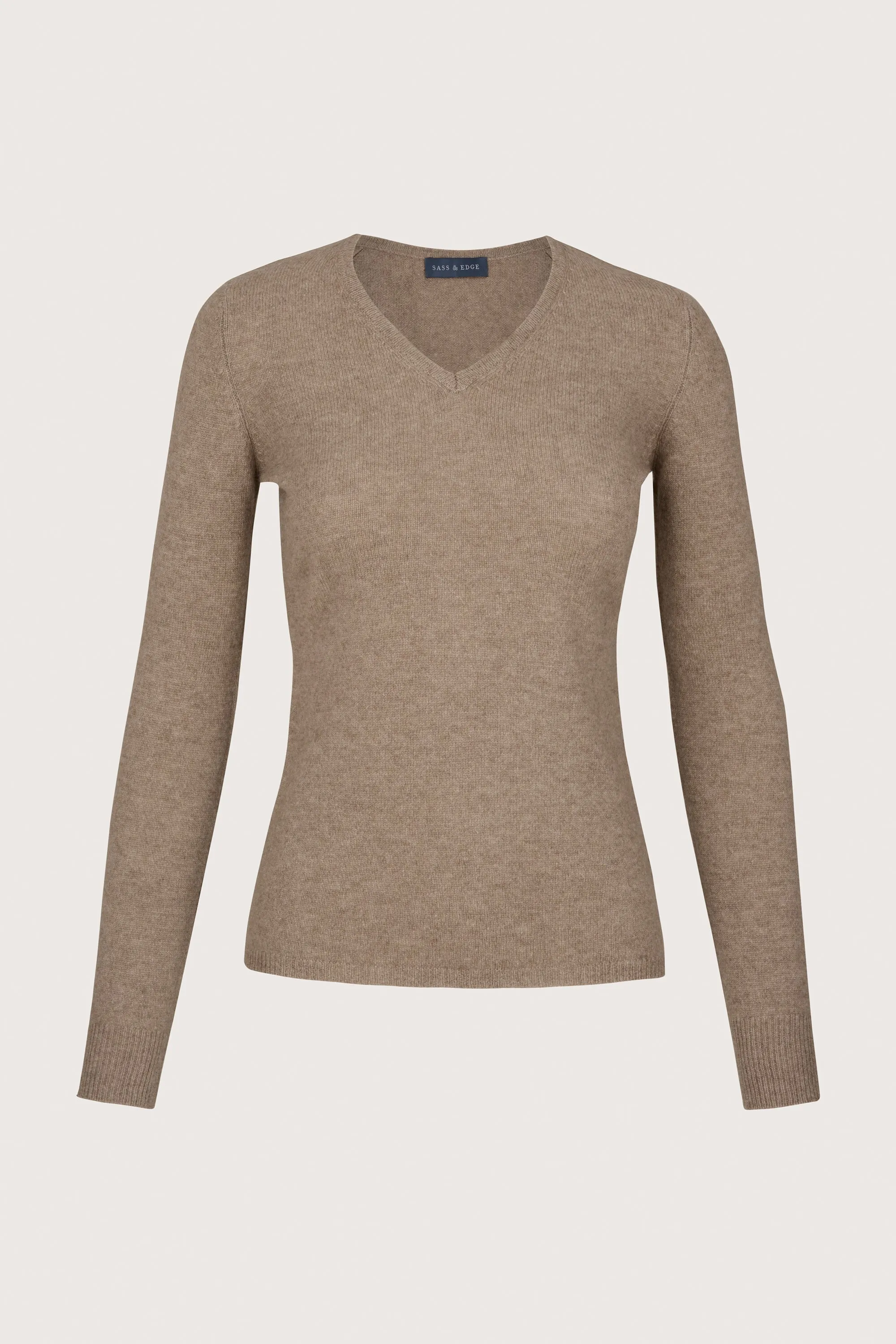 Classic V-Neck Cashmere Brown