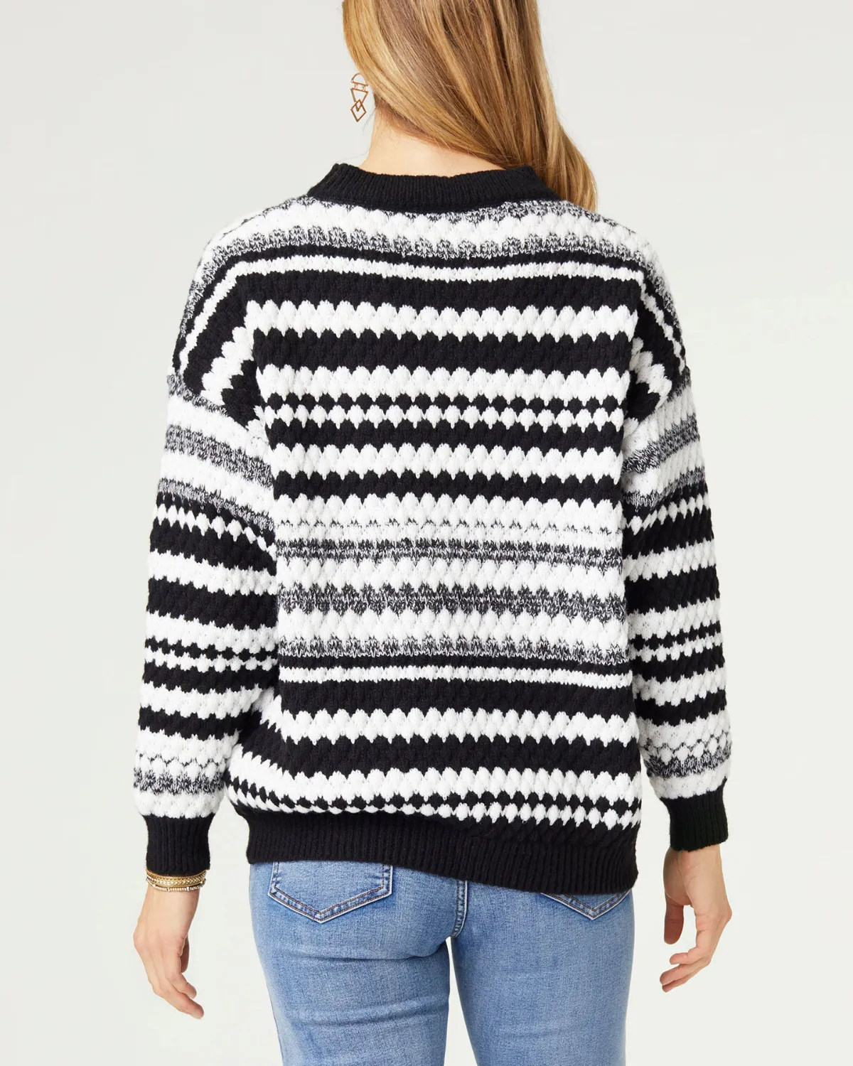 Coco and Carmen Noelle Textured Stripe Sweater - 2439055