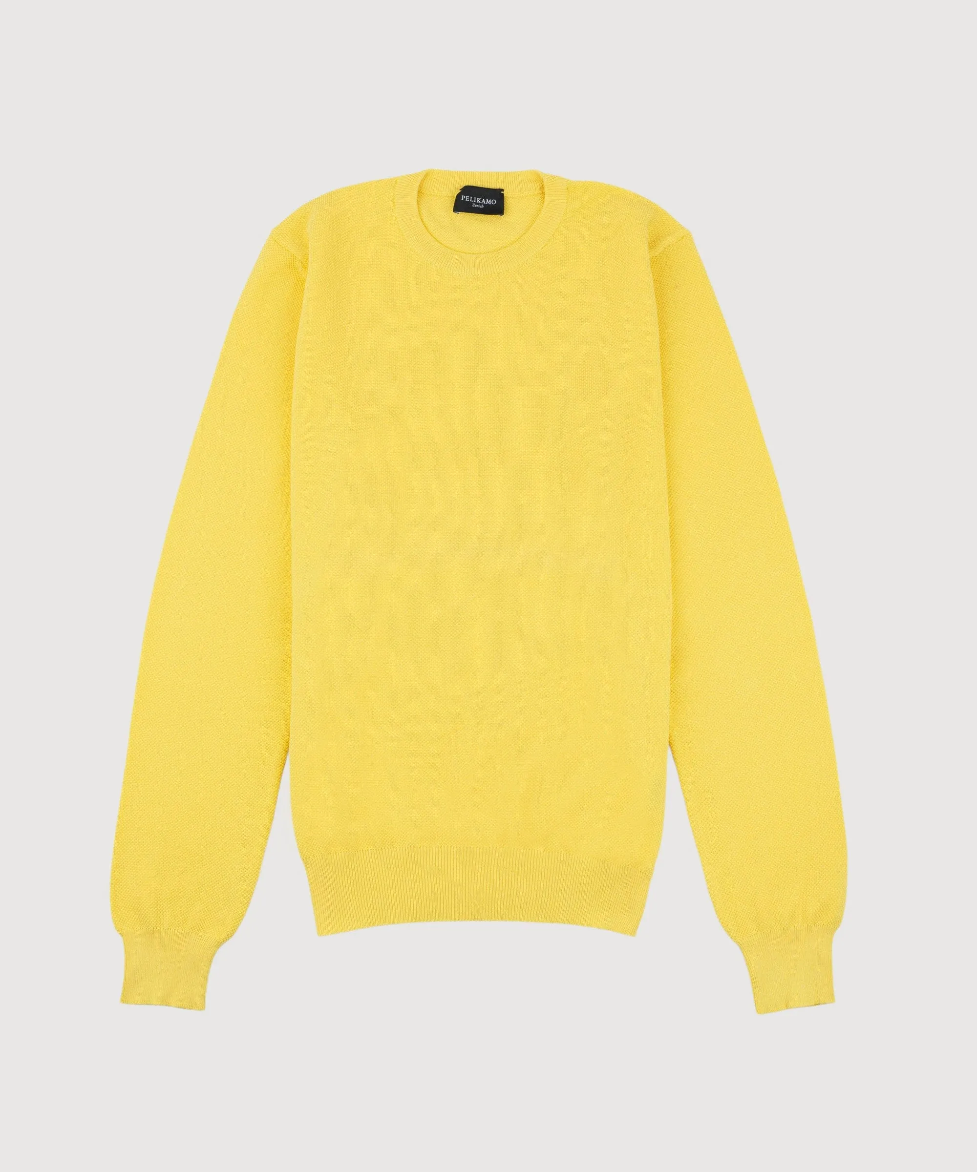 Cotton Pique Crewneck Sweater